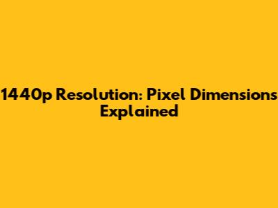 1440p Resolution: Pixel Dimensions Explained