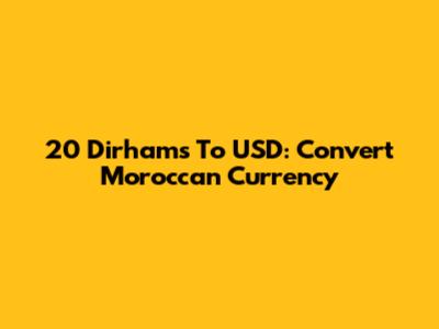 20 Dirhams To USD: Convert Moroccan Currency