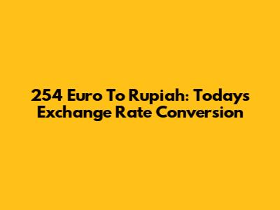 254 Euro To Rupiah: Today's Exchange Rate Conversion