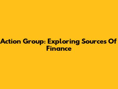 Action Group: Exploring Sources Of Finance