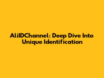 AliIDChannel: Deep Dive Into Unique Identification
