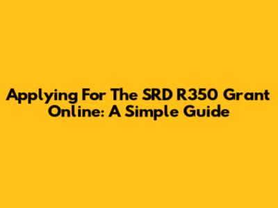 Applying For The SRD R350 Grant Online: A Simple Guide