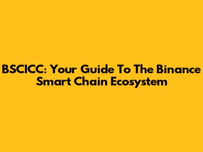 BSCICC: Your Guide To The Binance Smart Chain Ecosystem