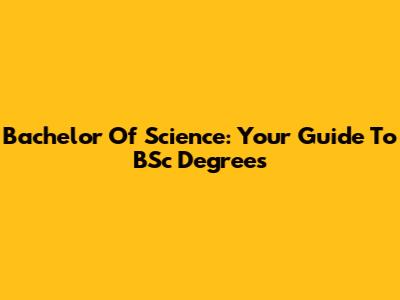 Bachelor Of Science: Your Guide To BSc Degrees