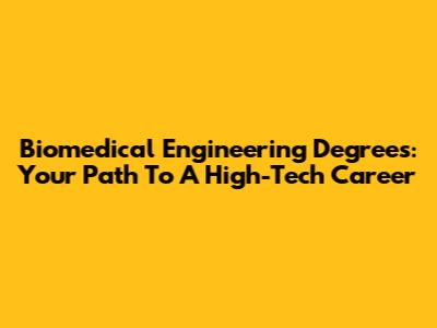 Biomedical Engineering Degrees: Your Path To A High-Tech Career
