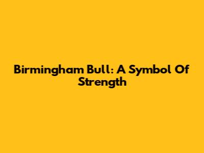 Birmingham Bull: A Symbol Of Strength