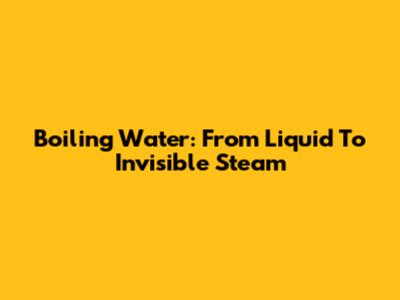 Boiling Water: From Liquid To Invisible Steam