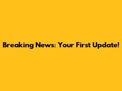 Breaking News: Your First Update!