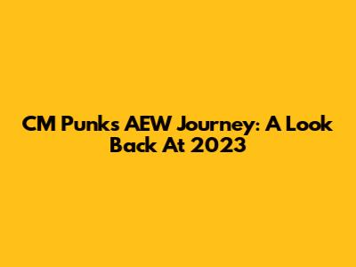 CM Punk's AEW Journey: A Look Back At 2023
