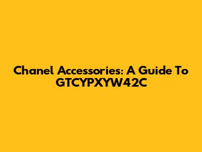 Chanel Accessories: A Guide To GTCYPXYW42C
