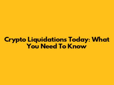 Crypto Liquidations Today: What You Need To Know