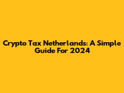 Crypto Tax Netherlands: A Simple Guide For 2024