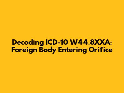 Decoding ICD-10 W44.8XXA: Foreign Body Entering Orifice