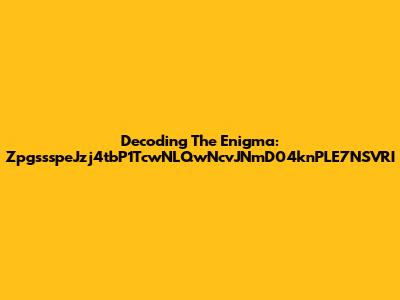Decoding The Enigma: ZpgssspeJzj4tbP1TcwNLQwNcvJNmD04knPLE7NSVRI