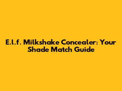 E.l.f. Milkshake Concealer: Your Shade Match Guide