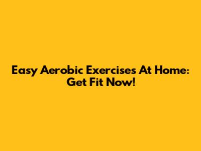 Easy Aerobic Exercises At Home: Get Fit Now!