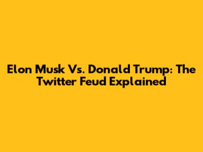 Elon Musk Vs. Donald Trump: The Twitter Feud Explained