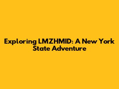 Exploring LMZHMID: A New York State Adventure