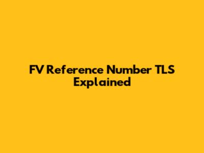 FV Reference Number TLS Explained