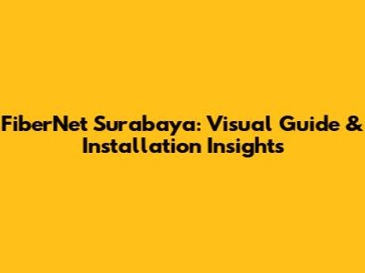 FiberNet Surabaya: Visual Guide & Installation Insights