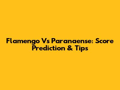 Flamengo Vs Paranaense: Score Prediction & Tips