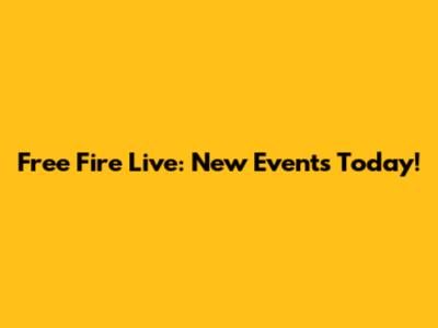 Free Fire Live: New Events Today!