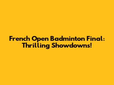 French Open Badminton Final: Thrilling Showdowns!