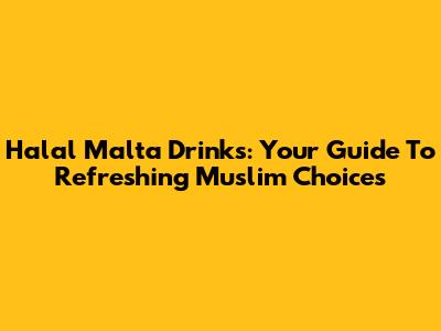 Halal Malta Drinks: Your Guide To Refreshing Muslim Choices