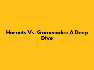 Hornets Vs. Gamecocks: A Deep Dive