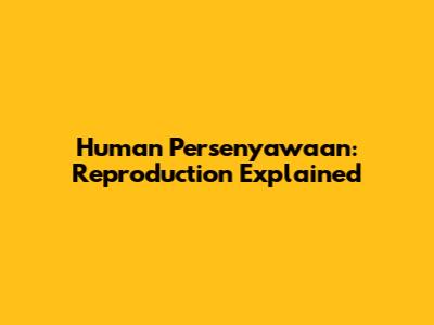 Human Persenyawaan: Reproduction Explained