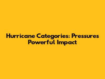 Hurricane Categories: Pressure's Powerful Impact