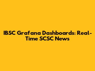 IBSC Grafana Dashboards: Real-Time SCSC News