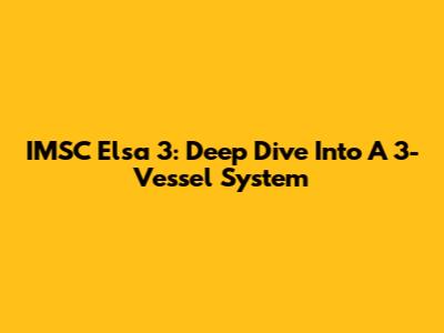 IMSC Elsa 3: Deep Dive Into A 3-Vessel System