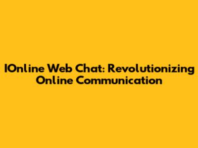 IOnline Web Chat: Revolutionizing Online Communication