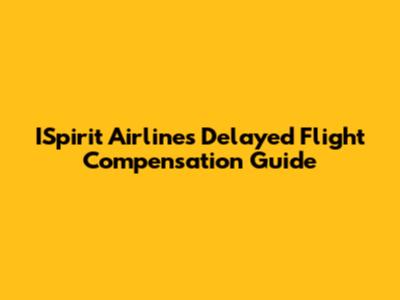 ISpirit Airlines Delayed Flight Compensation Guide