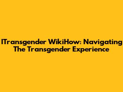 ITransgender WikiHow: Navigating The Transgender Experience