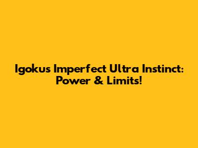 Igoku's Imperfect Ultra Instinct: Power & Limits!