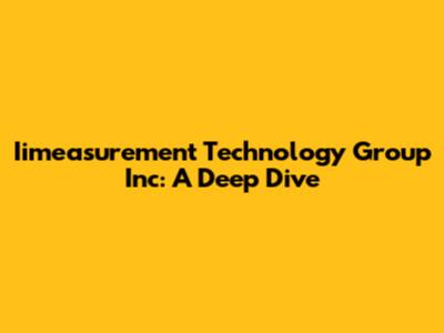 Iimeasurement Technology Group Inc: A Deep Dive