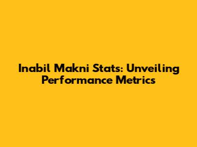 Inabil Makni Stats: Unveiling Performance Metrics