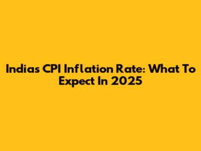 India's CPI Inflation Rate: What To Expect In 2025