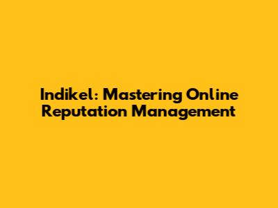 Indikel: Mastering Online Reputation Management