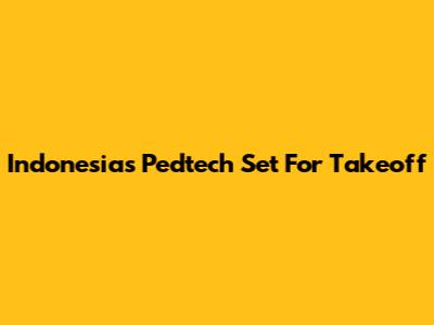 Indonesia's Pedtech Set For Takeoff