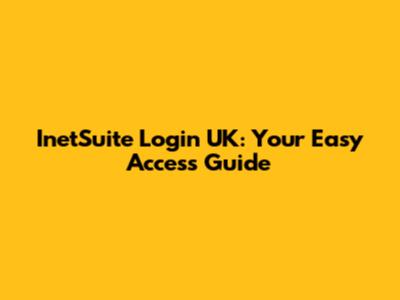 InetSuite Login UK: Your Easy Access Guide