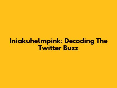 Iniakuhelmpink: Decoding The Twitter Buzz