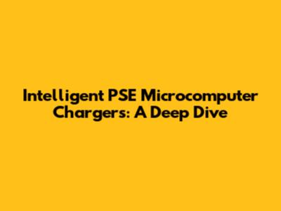Intelligent PSE Microcomputer Chargers: A Deep Dive