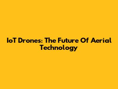 IoT Drones: The Future Of Aerial Technology