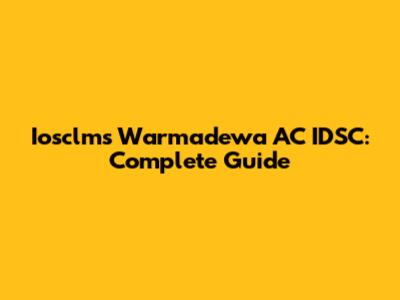 Iosclms Warmadewa AC IDSC: Complete Guide