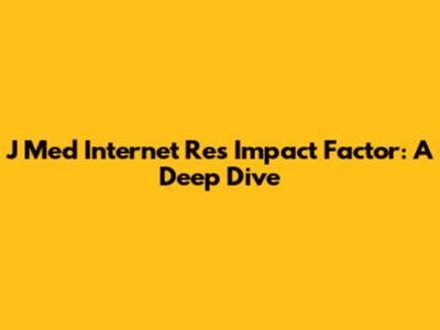 J Med Internet Res Impact Factor: A Deep Dive