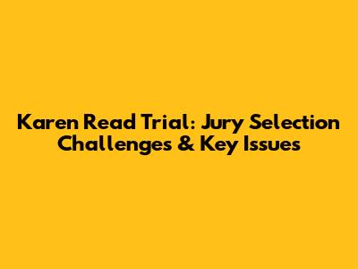 Karen Read Trial: Jury Selection Challenges & Key Issues