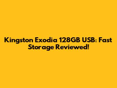 Kingston Exodia 128GB USB: Fast Storage Reviewed!